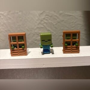 Miencraft Zombie Figure and Minecraft Zoomibie at Door